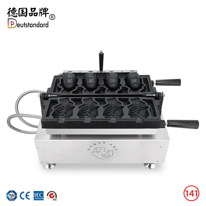 冰淇淋鲷鱼烧机开口冰淇淋鲷鱼烧四孔烤鱼饼机开店摆摊烘培小吃机