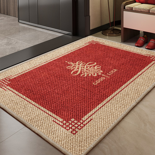 入户地垫高级感红色大颗粒