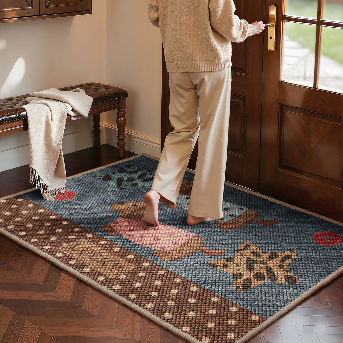 入户门地垫2026新款玄关进门脚垫高级感大颗粒新款防滑可定制地毯,居家布艺,入户地垫,淘宝优惠券,粉丝福利购,淘宝优惠卷