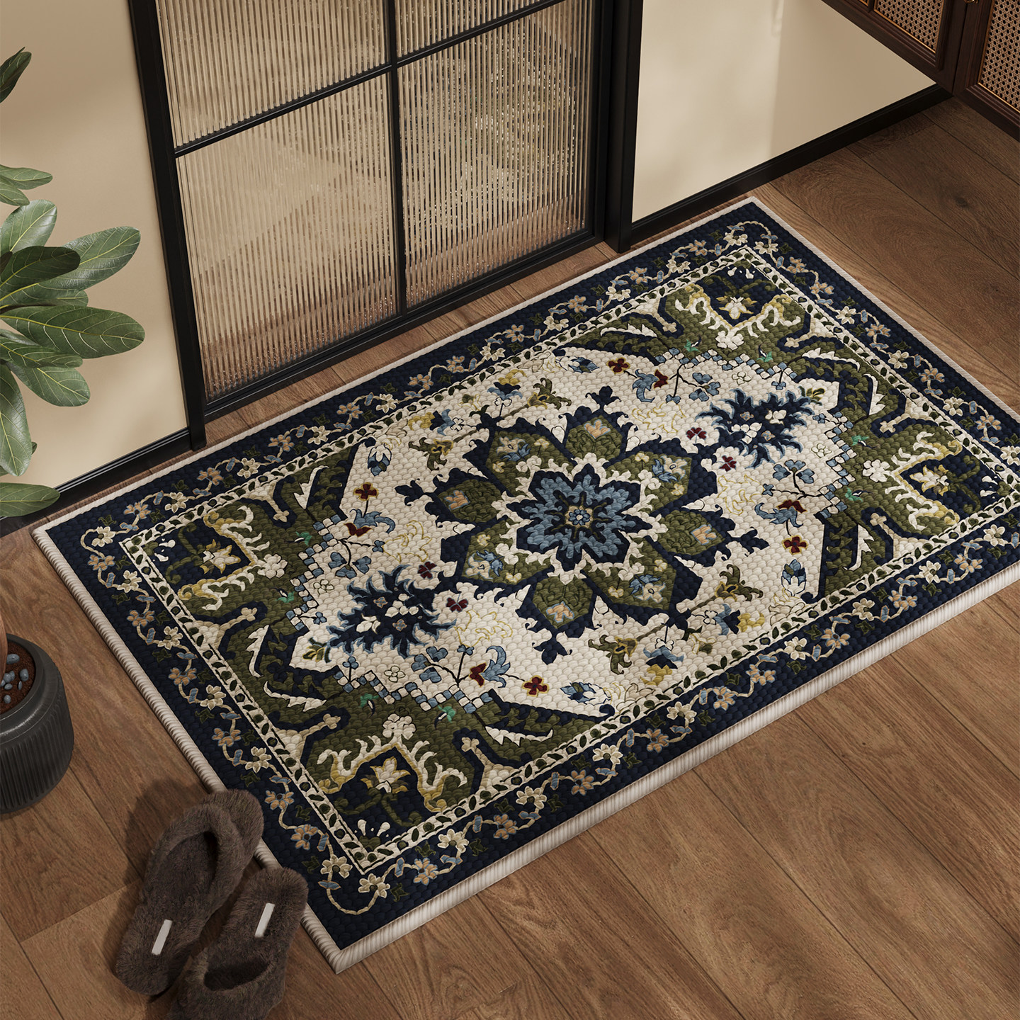 浴室防滑地垫民族风美式复古卫浴吸水速干脚垫耐脏免洗卫生间地毯,居家布艺,家用脚垫,淘宝优惠券,粉丝福利购,淘宝优惠卷