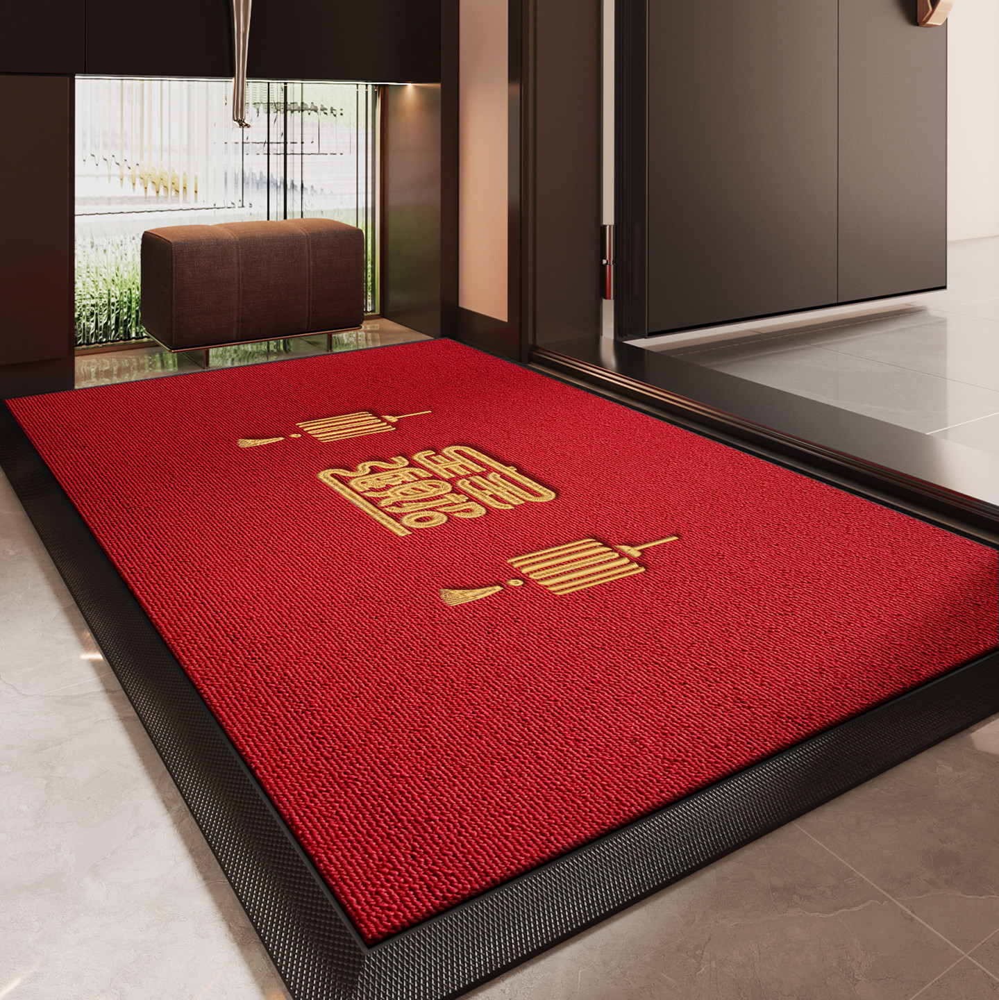 红色喜庆入户门地垫马年防滑脚垫大门口耐脏除尘门垫高端进门地毯,居家布艺,入户地垫,淘宝优惠券,粉丝福利购,淘宝优惠卷