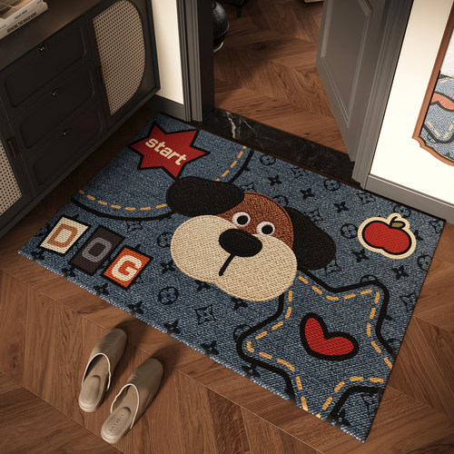 入户门地垫大门口防滑脚垫仿牛仔高级感地毯耐脏除尘免洗门垫定制