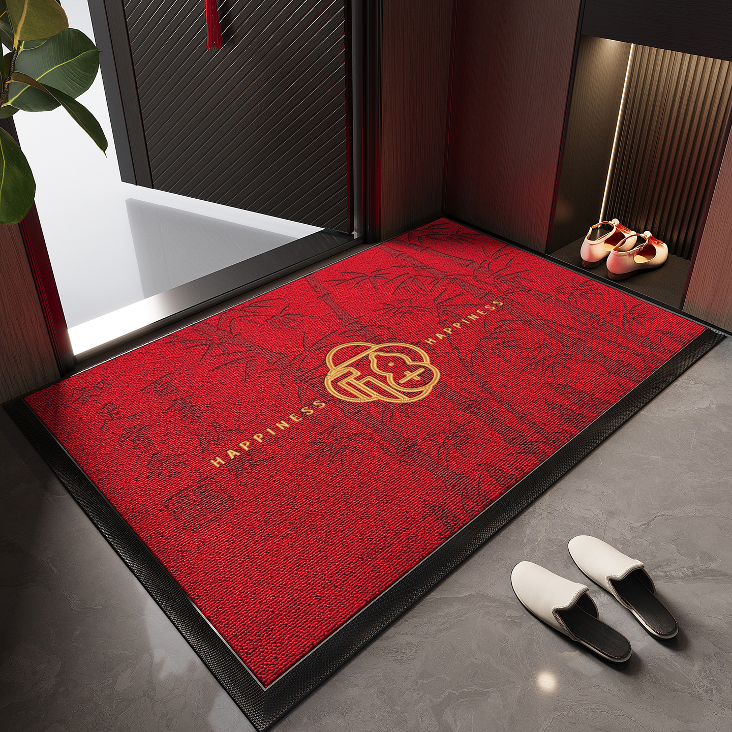红色垫耐脏除尘地毯大门口门地垫