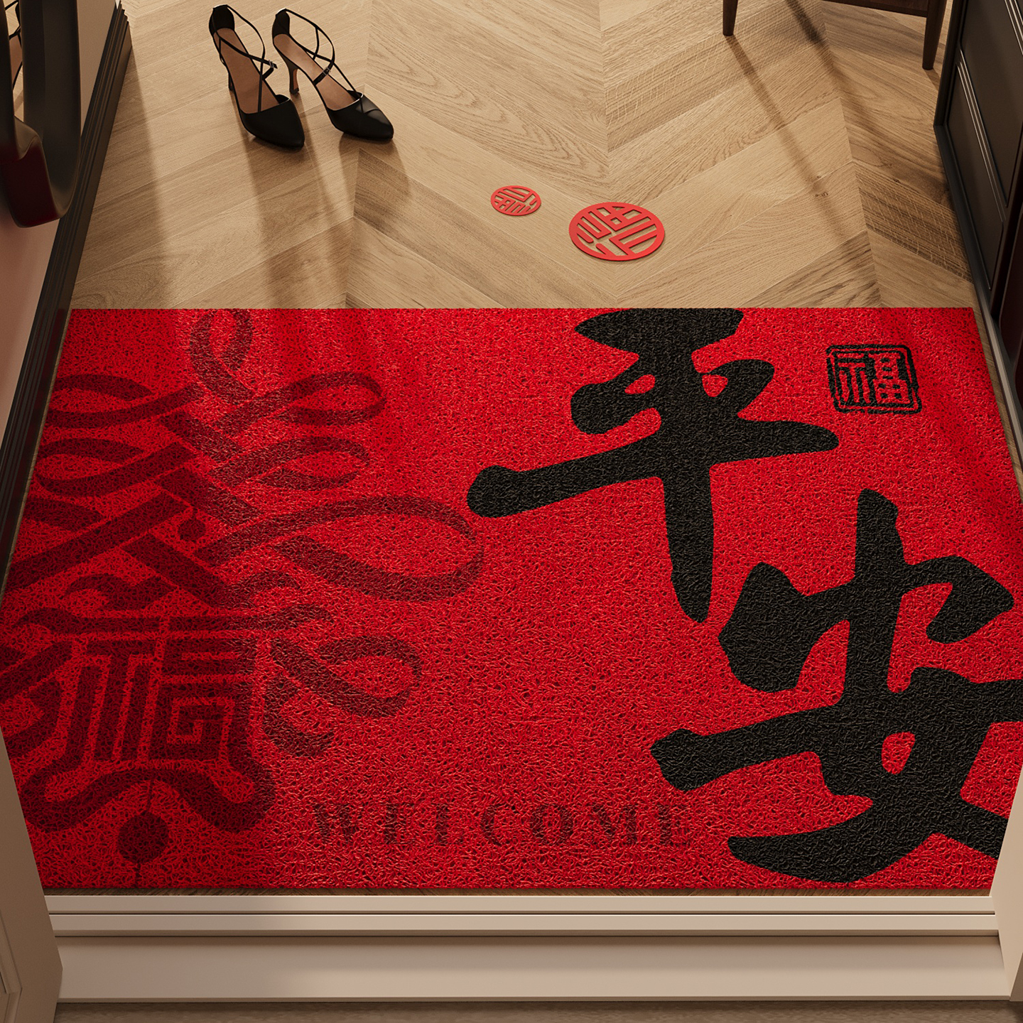 新中式入户门地垫高弹大门口防滑