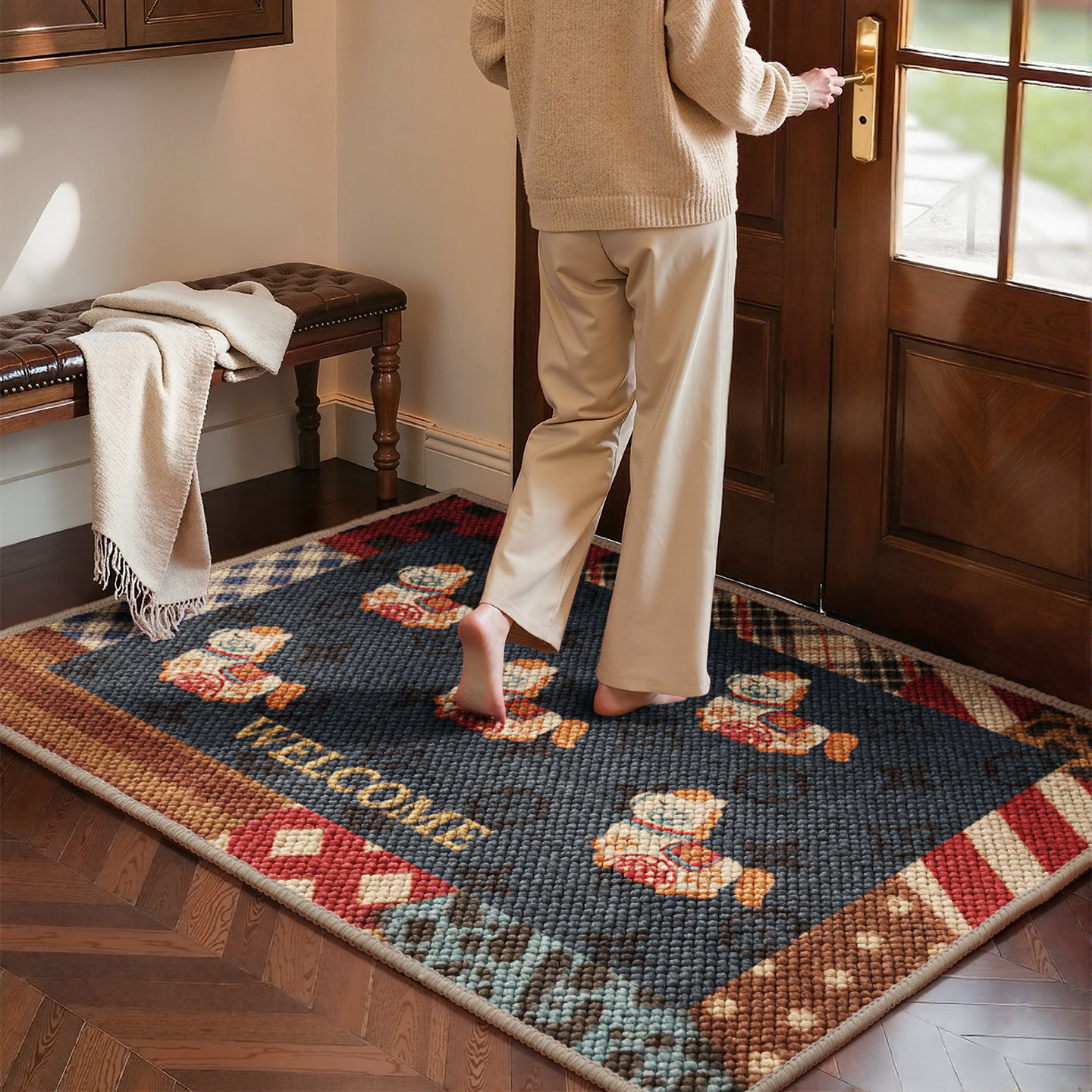 2026新款入户门地垫玄关进门脚垫高级感大颗粒新款防滑可定制地毯,居家布艺,入户地垫,淘宝优惠券,粉丝福利购,淘宝优惠卷