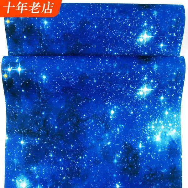 宇宙星空墙纸天花板3d立体卧室星球梦幻图案顶纸吊顶房顶KTV壁纸
