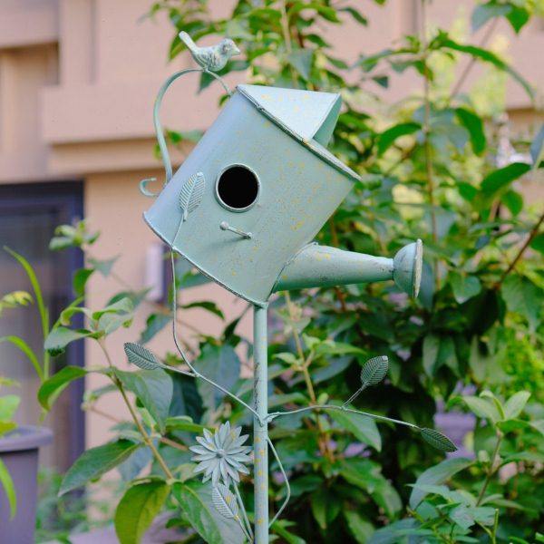 铁艺鸟屋洒水壶花插复古做旧园艺装饰品爬藤架 杂货庭院花园阳台,家居饰品,户外/庭院摆件,淘宝优惠券,粉丝福利购,淘宝优惠卷