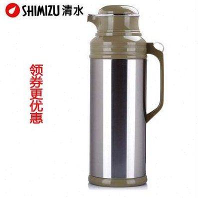 SHIMIZU清水5磅2升玻璃内胆按钮式保温壶保温暖瓶热水壶家用水瓶