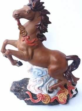 石湾陶瓷公仔家居装饰摆件客厅桌面动物纯手工日常送礼十二生肖马