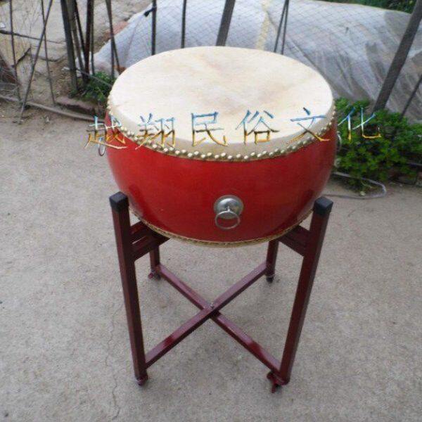 牛皮大鼓45cm排鼓扁鼓纯牛皮鼓含鼓架鼓槌质保一年