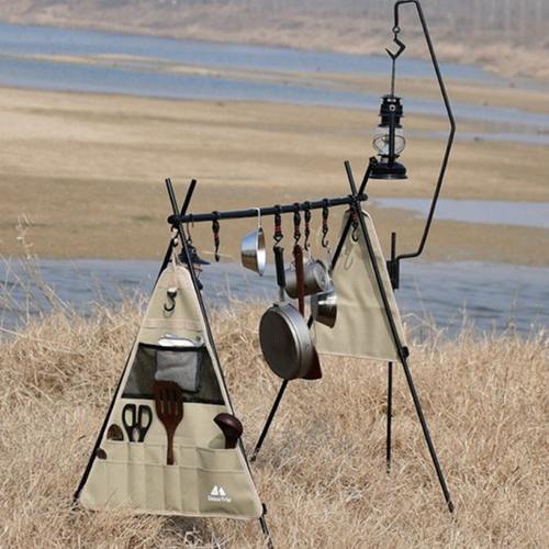 户外野营收纳神器便携露营三角置物架锅架收纳架灯架挂架支架灯杆