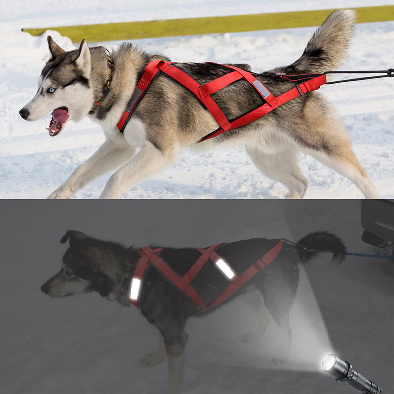 跑步遛狗绳胸背带大型犬背心式阿拉斯加雪橇犬牵引绳狗拉车狗拖车