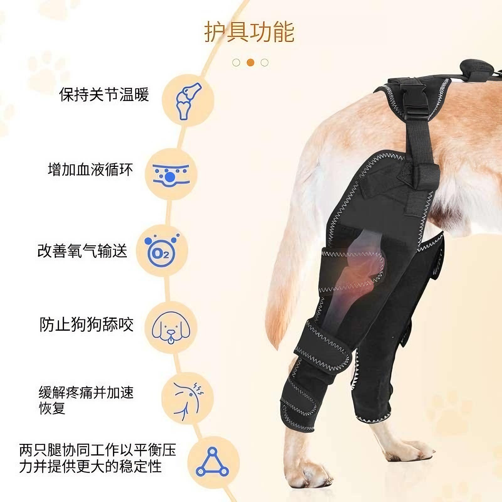 狗狗后腿支架膝盖后腿ACL支撑适用于关节炎髌骨脱位疼痛缓解防护