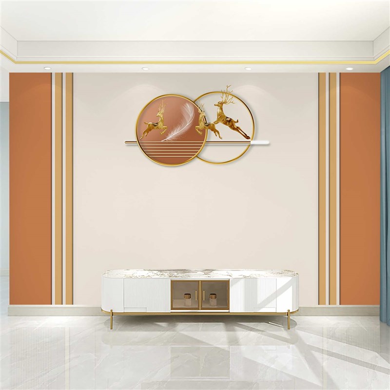 新款电视背景墙壁画定制现代轻奢壁布3d立体无缝壁纸Y客厅影视墙