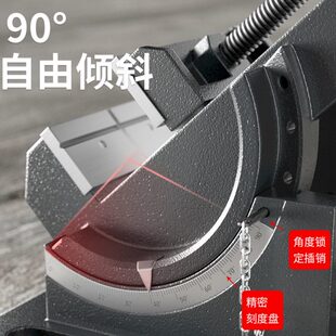 角度平口钳倾斜钻床台虎钳3寸4寸台钻夹具台钳 易之力可倾导杆式
