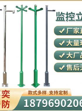 八角米6小杆道路5米监控立杆米6摄像机支架区不锈钢立柱3.553米.