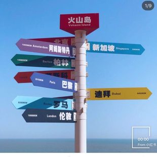 订制网红打卡导向牌景区指示牌指引牌路标牌分流指路牌户外标识牌