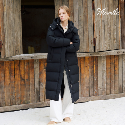 90白鹅绒加厚长款羽绒服