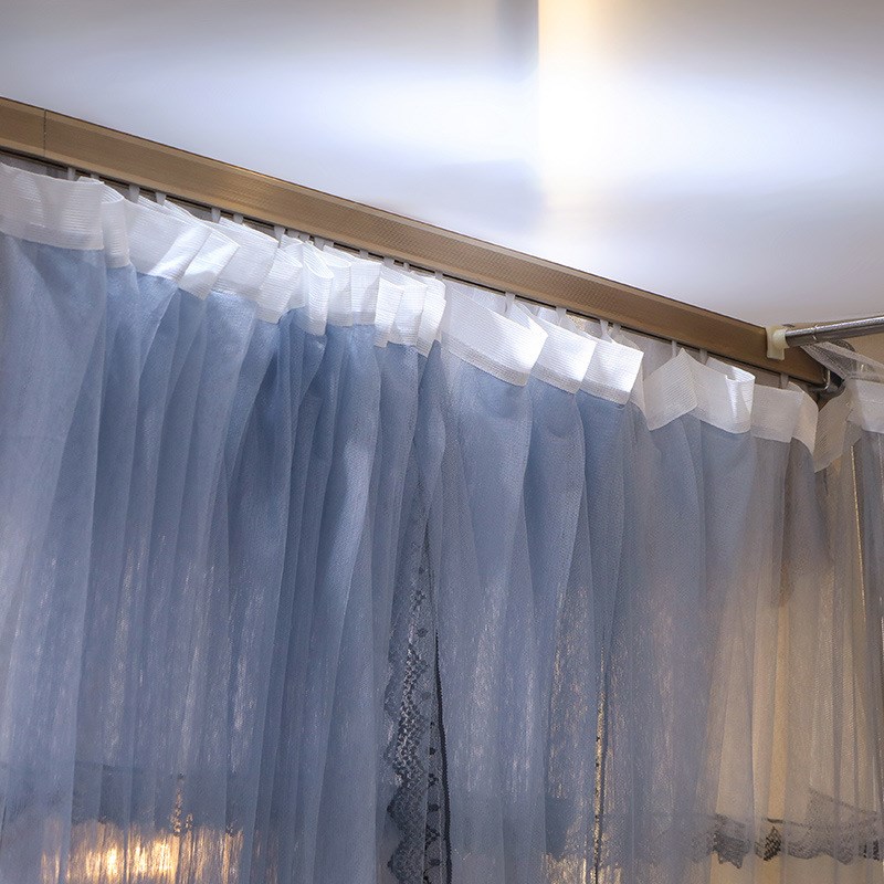 2025新款u型导轨蚊帐家用卧室轨道落地宫廷式公主风纹帐