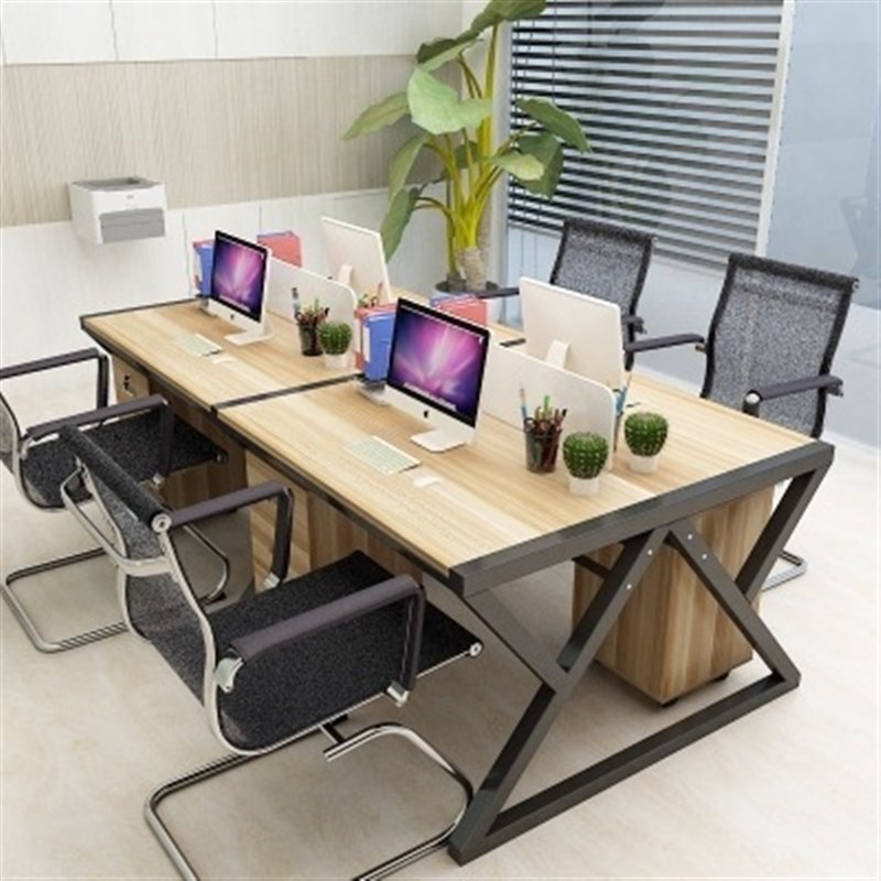 简约职员办公桌简约4人位电脑桌椅组合6人位工作位带挡板定