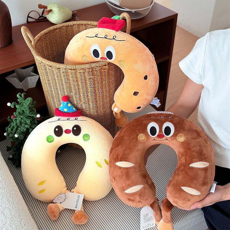 可爱卡通创意U型枕办公室靠头睡觉颈枕H坐车便携u形枕头护颈脖枕