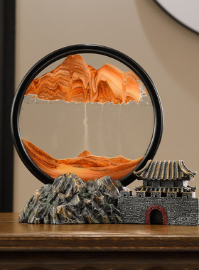 现代创意解压流沙画摆件沙漏轻奢高D档家居客厅电视柜酒柜软装饰