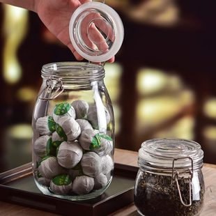 绿茶小青柑花果茶叶罐透明带盖罐子 scybe喜碧玻璃密封罐家用装