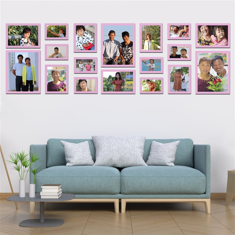 简约挂墙相框洗照片创p意组合全家福照片墙免打孔客厅白色背景墙