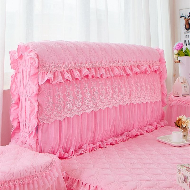 全包床头罩皮床防尘保护套1.x8m米实木床靠背套布艺软包床头套粉