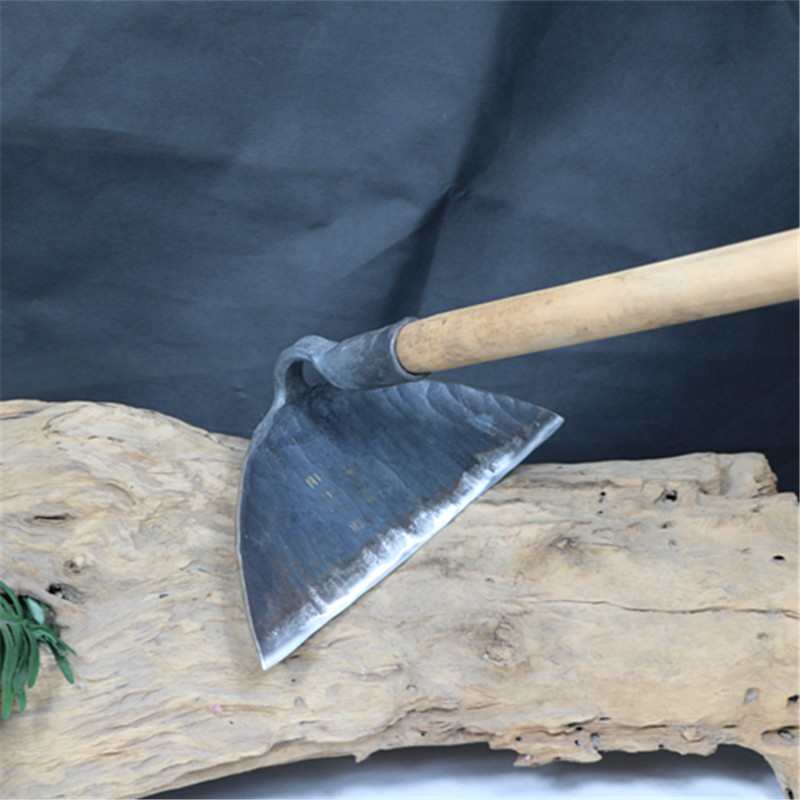 手工锻打宽锄头全钢加厚锄草w刨沟挖地农用农具轨道钢加大加宽锄