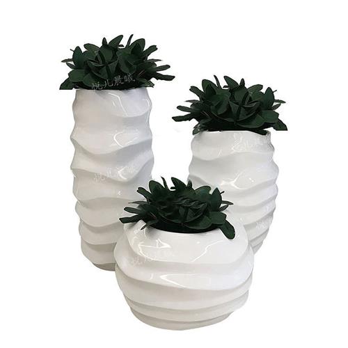 热卖玻璃钢休闲花盆简约现代商场购物户外组合花盆器厂家直销