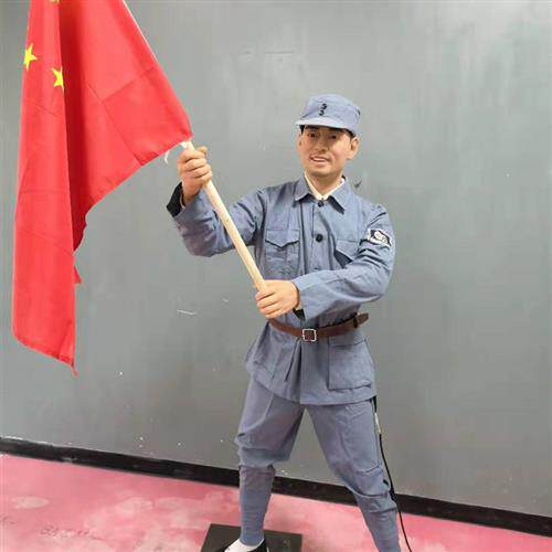 摇国旗蜡像捣酸奶蜡像蜡像蜡像制作蜡像机器人