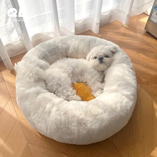 自制宠物狗狗猫咪l加绒加厚兔毛深度睡眠巨保暖窝可拆洗秋冬煎蛋