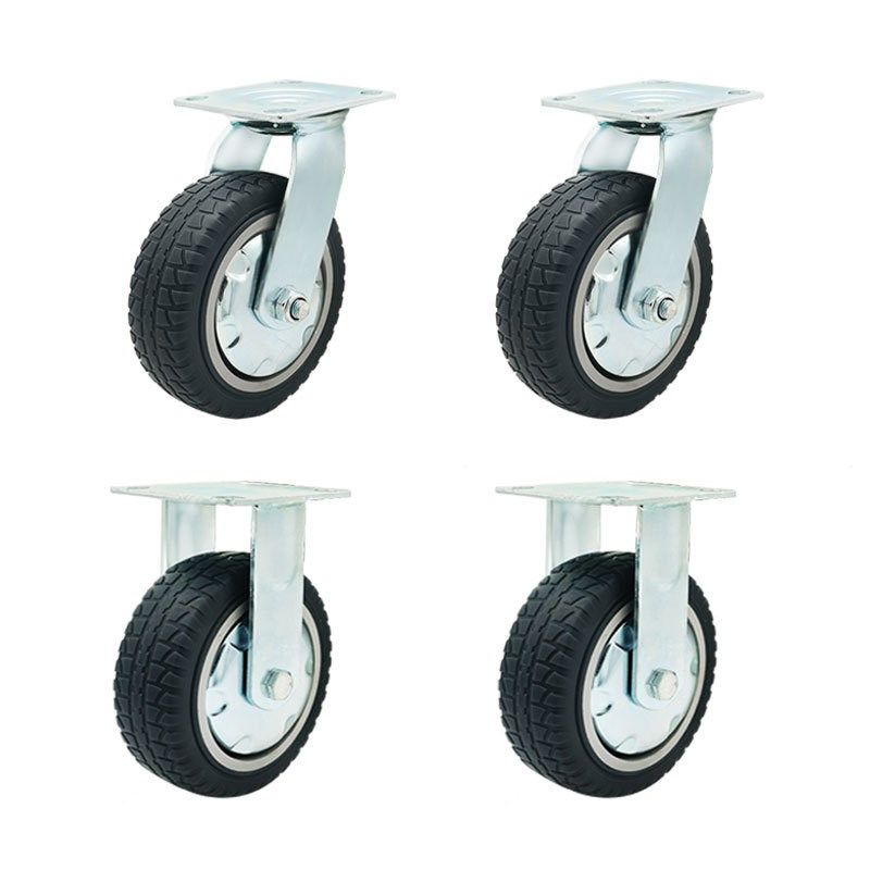 万向轮重型橡胶轮tpr5寸转向小推车拖车板车带刹车橡胶脚轮静音滑