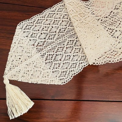 美式桌旗法式复古蕾丝原木风长条茶几电视柜餐桌五斗柜盖布桌布