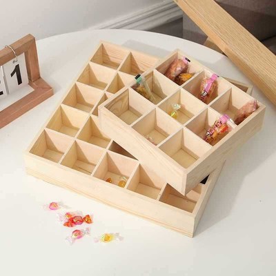 九宫格储物整理木盒洗浴多格钥匙九宫健身木盒收纳盒托盘实木分格