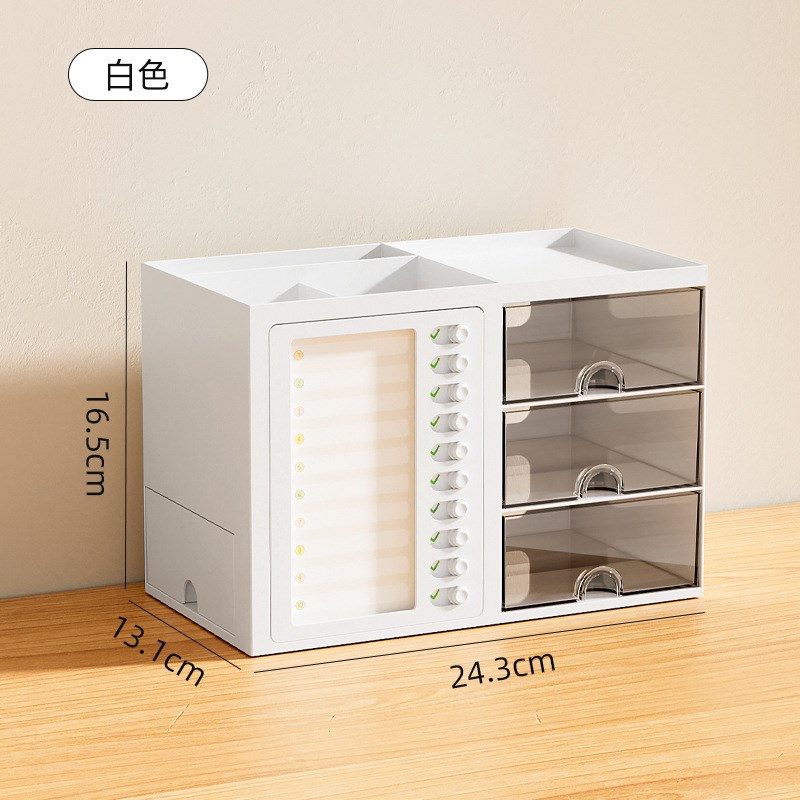 桌面简约抽屉笔筒学生文具多功能收纳盒办公室大容量可组装置物架