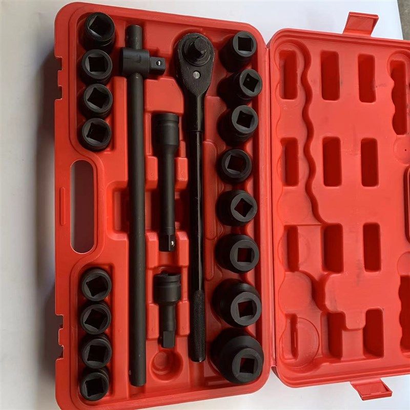 21件套3/4重型风炮套筒组套重型六角套筒十二花套筒扳手汽修工具