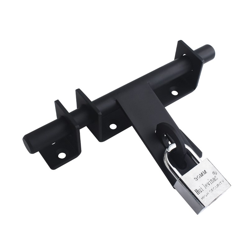 澜顿304不锈钢插销门栓免打孔大门卡扣带锁铁门防盗门老式门锁