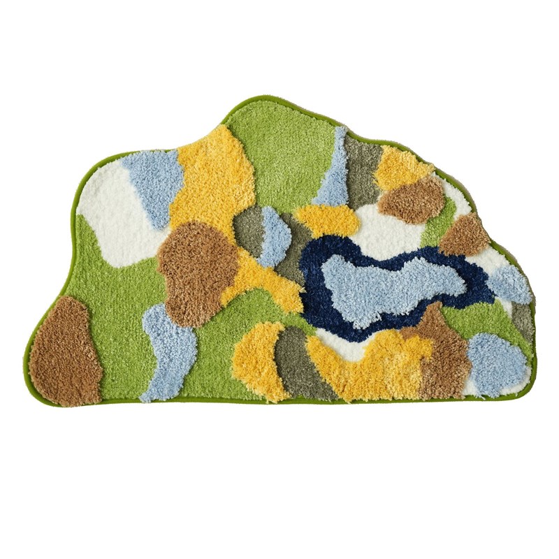 创意苔藓造型超纤吸水地垫洗手间防滑异形地垫阳台门垫卧室落脚垫