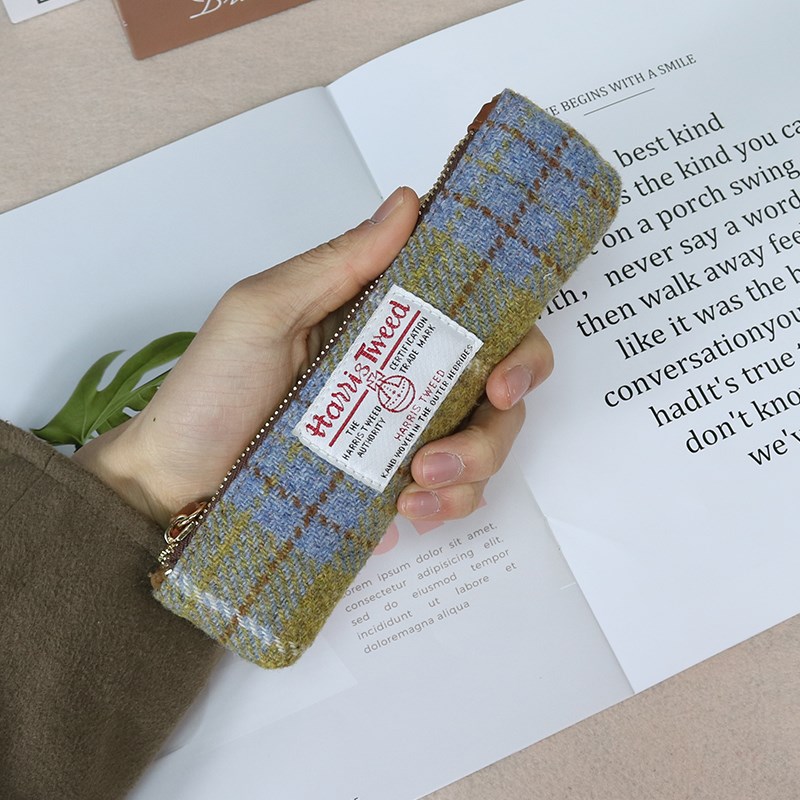 简约哈里斯笔袋女钢笔保护套迷你小C巧便携初高中纯色收纳文具袋