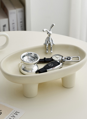 创意高脚小兔收纳盘家用客厅进门入户钥匙收纳轻奢高档Z装饰品摆