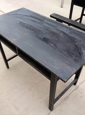 08怀旧老物件课桌学习桌椅年代复古学生老旧道家具课桌70摆件书桌