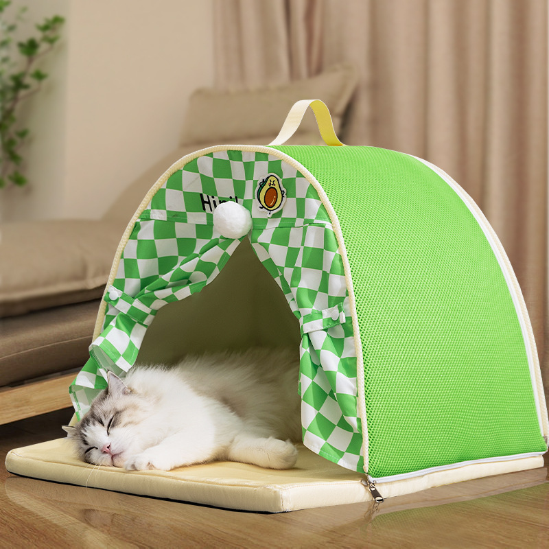 春夏季猫窝凉爽夏日弧顶帐篷封闭式透气窝蓝猫布偶小猫咪睡觉用床