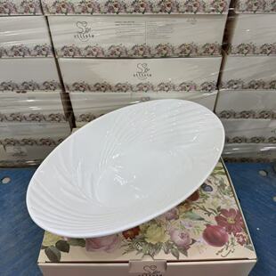 【老刘福利】白瓷-14英寸深鱼盘