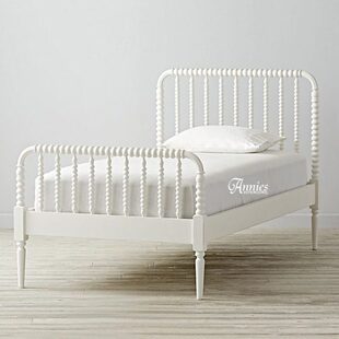 浪漫1.2米尾雕花公主风孩白色儿童单人床120串珠出口二床实木卧室