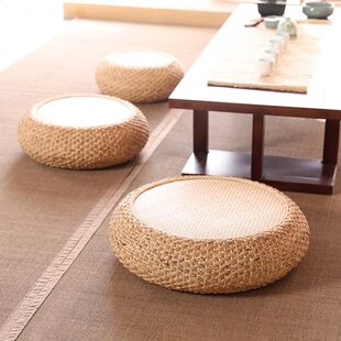 圆形榻榻米垫子茶室地打坐垫家用禅修日式坐墩藤编拜跪上垫垫蒲团