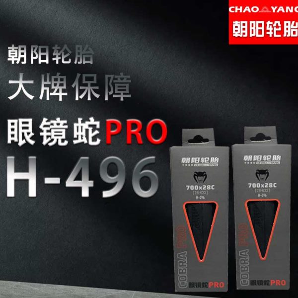 朝阳公路自行车防刺外胎700X28C折叠120TPI黑边眼镜蛇PRO H496