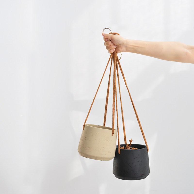 包邮 北欧自然 壁挂水泥花盆 悬B挂垂吊花盆 吊兰植物种植盆P035