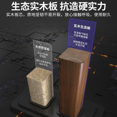 实木转角电脑桌台式电竞桌卧室家用书桌书架一体拐角双人办公桌子
